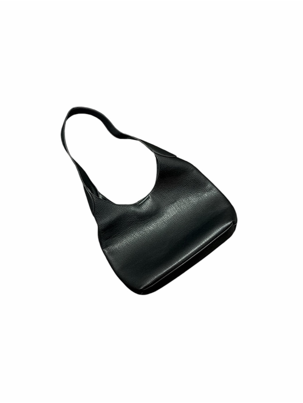 Black Faux Leather Shoulder Bag